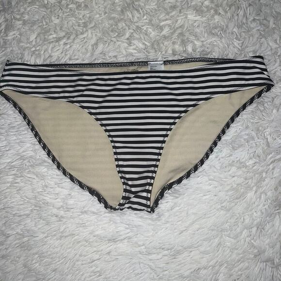 Kate Spade Saturday black and white stripe bikini bottoms size XL - Picture 1 of 4